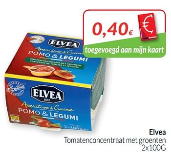 Promoties Elvea tomatenconcentraat met groenten - Elvea - Geldig van 01/07/2019 tot 31/07/2019 bij Intermarche