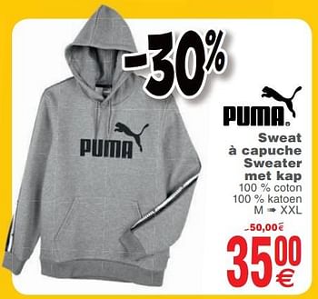 Promoties Sweat à capuche sweater met kap - Puma - Geldig van 02/07/2019 tot 31/07/2019 bij Cora