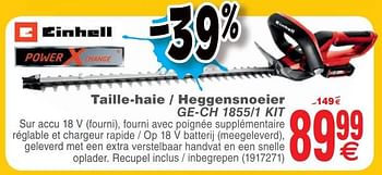 Promotions Einhell taille-haie - heggensnoeier ge-ch 1855-1 kit - Einhell - Valide de 02/07/2019 à 31/07/2019 chez Cora