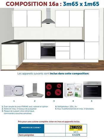 Promotions Prix pour une cuisine complète: évier en inox et appareils inclus - Produit maison - Zelfbouwmarkt - Valide de 26/06/2019 à 31/12/2020 chez Zelfbouwmarkt