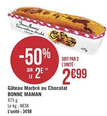 Bonne Maman Gateau Marbre Au Chocolat Bonne Maman En Promotion Chez Super Casino