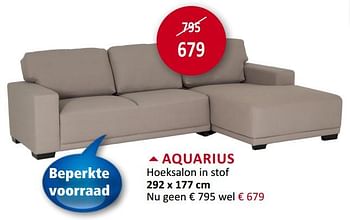 Promoties Aquarius hoeksalon in stof - Huismerk - Weba - Geldig van 01/07/2019 tot 31/07/2019 bij Weba