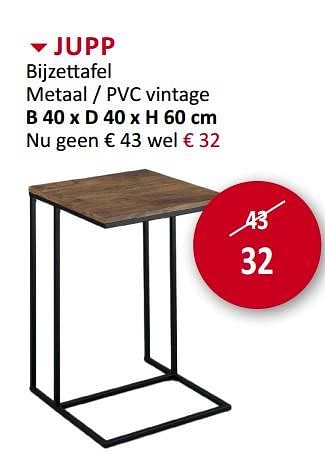 Promoties Jupp bijzettafel metaal - pvc vintage - Huismerk - Weba - Geldig van 01/07/2019 tot 31/07/2019 bij Weba