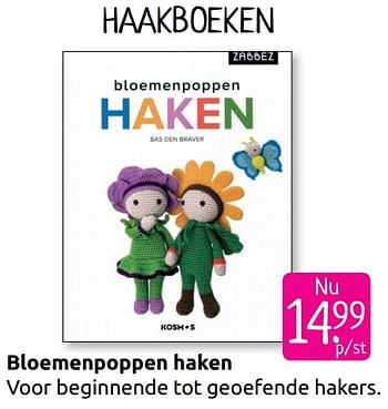 Promoties Bloemenpoppen haken - Huismerk - Boekenvoordeel - Geldig van 30/06/2019 tot 28/07/2019 bij BoekenVoordeel