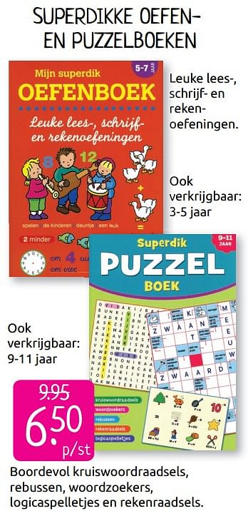 Promoties Superdikke oefen- en puzzelboeken - Huismerk - Boekenvoordeel - Geldig van 30/06/2019 tot 28/07/2019 bij BoekenVoordeel