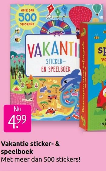 Promotions Vakantie sticker- + speelboek - Produit Maison - Boekenvoordeel - Valide de 30/06/2019 à 28/07/2019 chez BoekenVoordeel