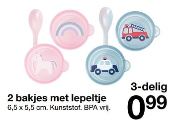 Promoties 2 bakjes met lepeltje - Huismerk - Zeeman  - Geldig van 29/06/2019 tot 31/12/2019 bij Zeeman
