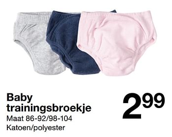 Promotions Baby trainingsbroekje - Produit maison - Zeeman  - Valide de 29/06/2019 à 31/12/2019 chez Zeeman