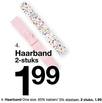 Promotions Haarband - Produit maison - Zeeman  - Valide de 29/06/2019 à 31/12/2019 chez Zeeman