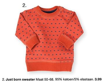 Promotions Just born sweater - Produit maison - Zeeman  - Valide de 29/06/2019 à 31/12/2019 chez Zeeman