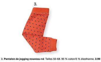 Promotions Pantalon de jogging nouveau-né - Produit maison - Zeeman  - Valide de 29/06/2019 à 31/12/2019 chez Zeeman