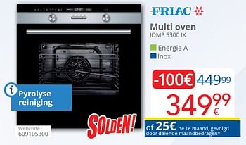 Promoties Friac multi oven iomp 5300 ix - Friac - Geldig van 01/07/2019 tot 31/07/2019 bij Eldi