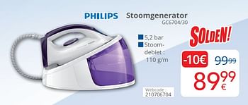 Promotions Philips stoomgenerator gc6704-30 - Philips - Valide de 01/07/2019 à 31/07/2019 chez Eldi