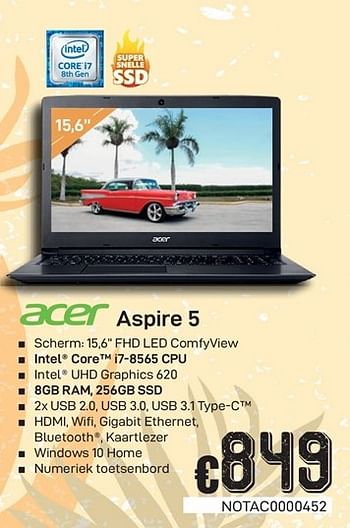 Promotions Acer aspire 5 - Acer - Valide de 01/07/2019 à 15/08/2019 chez Compudeals