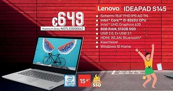 Promoties Lenovo- ideapad s145 - Lenovo - Geldig van 01/07/2019 tot 15/08/2019 bij Compudeals