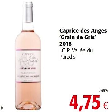 Promoties Caprice des anges grain de gris 2018 i.g.p. vallée du paradis - Rosé wijnen - Geldig van 03/07/2019 tot 16/07/2019 bij Colruyt