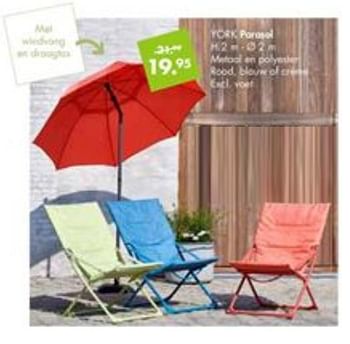 Promoties York parasol - Huismerk - Casa - Geldig van 01/07/2019 tot 28/07/2019 bij Casa
