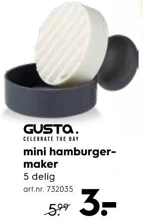 oase Wrijven De eigenaar Gusta Mini hamburgermaker - Promotie bij Blokker