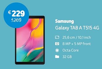 Promoties Samsung galaxy tab a t515 4g - Samsung - Geldig van 01/07/2019 tot 05/08/2019 bij Telenet