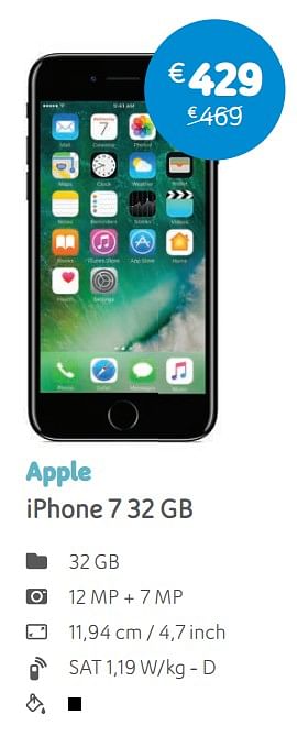 Promoties Apple iphone 7 32 gb - Apple - Geldig van 01/07/2019 tot 05/08/2019 bij Telenet
