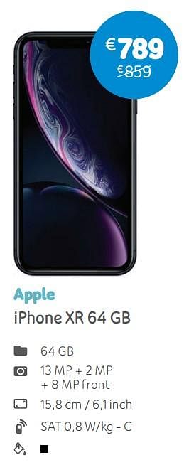 Promoties Apple iphone xr 64 gb - Apple - Geldig van 01/07/2019 tot 05/08/2019 bij Telenet