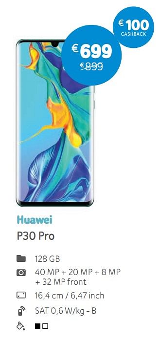 Promoties Huawei p30 pro - Huawei - Geldig van 01/07/2019 tot 05/08/2019 bij Telenet