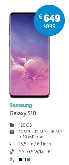 Promoties Samsung galaxy s10 - Samsung - Geldig van 01/07/2019 tot 05/08/2019 bij Telenet