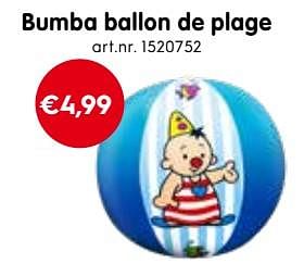 Promotions Bumba ballon de plage - Studio 100 - Valide de 01/07/2019 à 31/07/2019 chez Blokker