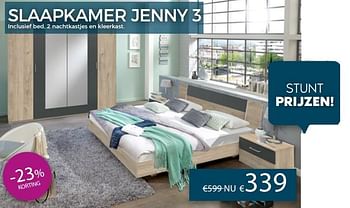 Promoties Slaapkamer jenny 3 - Huismerk - Meubis - Geldig van 01/07/2019 tot 31/07/2019 bij Meubis