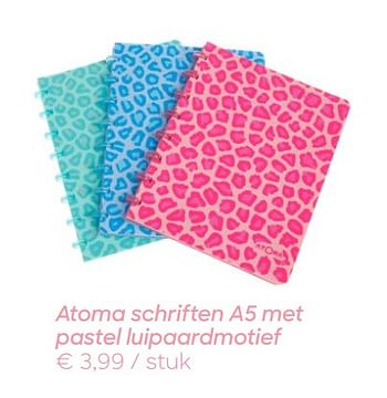 Promoties Atoma schriften a5 met pastel luipaardmotief - Atoma - Geldig van 03/07/2019 tot 08/09/2019 bij Ava