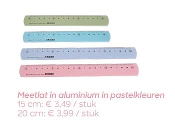 Promoties Meetlat in aluminium in pastelkleuren - Huismerk - Ava - Geldig van 03/07/2019 tot 08/09/2019 bij Ava