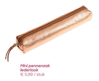 Promoties Mini pennenzak lederlook - Huismerk - Ava - Geldig van 03/07/2019 tot 08/09/2019 bij Ava