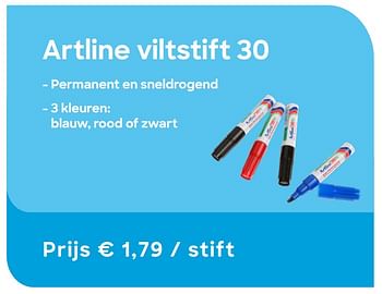 Promoties Artline viltstift 30 - Artline - Geldig van 03/07/2019 tot 08/09/2019 bij Ava