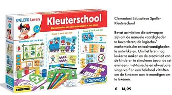 Promoties Clementoni educatieve spellen kleuterschool - Clementoni - Geldig van 03/07/2019 tot 31/08/2019 bij De Kinderplaneet