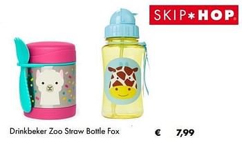 Promoties Drinkbeker zoo straw bottle fox - Skip Hop - Geldig van 03/07/2019 tot 31/08/2019 bij De Kinderplaneet