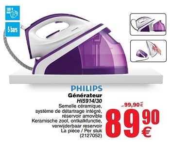 Promoties Philips générateur hi5914-30 - Philips - Geldig van 09/07/2019 tot 22/07/2019 bij Cora