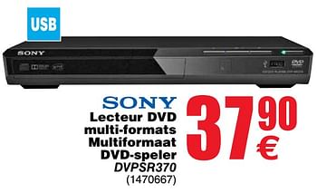 Promoties Sony lecteur dvd multi-formats multiformaat dvd-speler dvpsr370 - Sony - Geldig van 09/07/2019 tot 22/07/2019 bij Cora