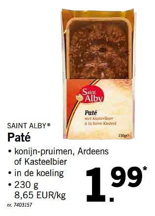 Promoties Paté - Saint Alby - Geldig van 15/07/2019 tot 20/07/2019 bij Lidl