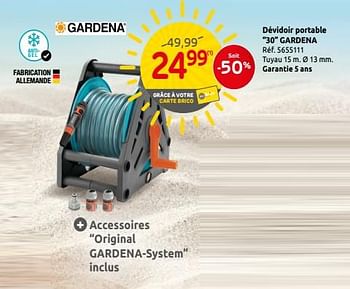 Promoties Dévidoir portable 30 gardena - Gardena - Geldig van 10/07/2019 tot 22/07/2019 bij Brico