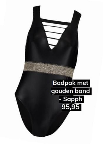 Promoties Badpak met gouden band - Sapph - Geldig van 06/07/2019 tot 31/08/2019 bij MS Mode