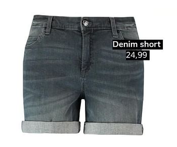 Promoties Denim short - Huismerk - MS Mode - Geldig van 06/07/2019 tot 31/08/2019 bij MS Mode