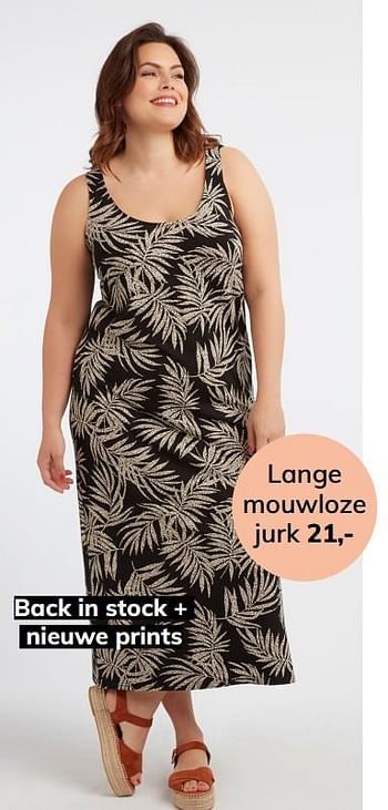 Promoties Lange mouwloze jurk - Huismerk - MS Mode - Geldig van 06/07/2019 tot 31/08/2019 bij MS Mode