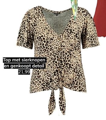 Promoties Top met sierknopen en genkoopt detail - Huismerk - MS Mode - Geldig van 06/07/2019 tot 31/08/2019 bij MS Mode