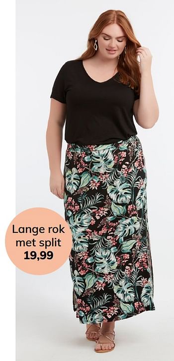 Promoties Lange rok met split - Huismerk - MS Mode - Geldig van 06/07/2019 tot 31/08/2019 bij MS Mode