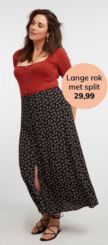 Promoties Lange rok met split - Huismerk - MS Mode - Geldig van 06/07/2019 tot 31/08/2019 bij MS Mode