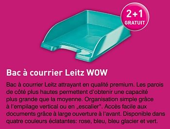 Promoties Bac à courrier leitz wow - Leitz - Geldig van 03/07/2019 tot 08/09/2019 bij Ava