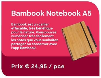 Promoties Bambook notebook a5 - Huismerk - Ava - Geldig van 03/07/2019 tot 08/09/2019 bij Ava