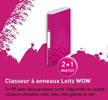 Promotions Classeur à anneaux leitz wow - Leitz - Valide de 03/07/2019 à 08/09/2019 chez Ava