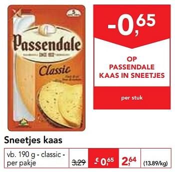 Promotions Sneetjes kaas - Passendale - Valide de 17/07/2019 à 30/07/2019 chez Makro