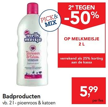 Promoties Badproducten pioenroos + katoen - Melkmeisje - Geldig van 17/07/2019 tot 30/07/2019 bij Makro